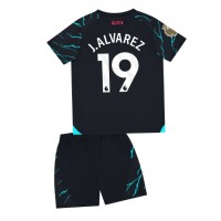 Dres Manchester City Julian Alvarez #19 Tretina pre deti 2023-24 Krátky Rukáv (+ trenírky)
